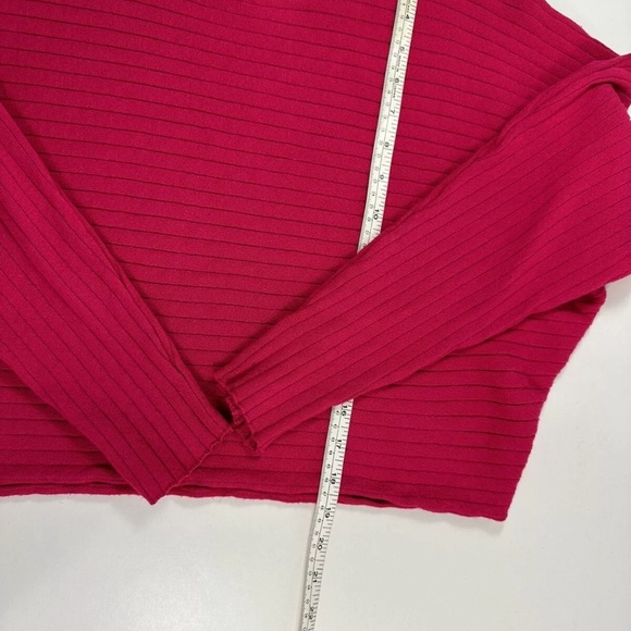 BCBGeneration Fuchsia Ribbed Kimono Sweater Women’s XL Long Sleeve Pullover - Picture 6 of 7